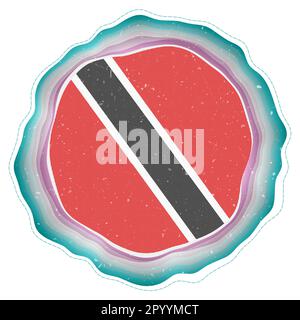 Drapeau de Trinité-et-Tobago dans le cadre. Badge du pays. Panneau circulaire en couches autour du drapeau de Trinité-et-Tobago. Illustration vectorielle vibrante. Illustration de Vecteur