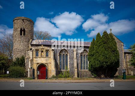 Église St Mary Coslany Norwich. St Mary Coslany est la dernière église médiévale à Norwich. La tour date du XIIe siècle. Banque D'Images