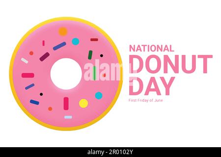 Illustration du vecteur de la Journée nationale du Donut. Convient aux cartes de vœux, affiches et bannières. Illustration de Vecteur