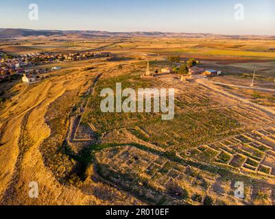 Numancia, población celtíbera , Cerro de la Muela, Garray, provincia de Soria, Comunidad Autónoma de Castilla y Leon, Espagne, Europe Banque D'Images