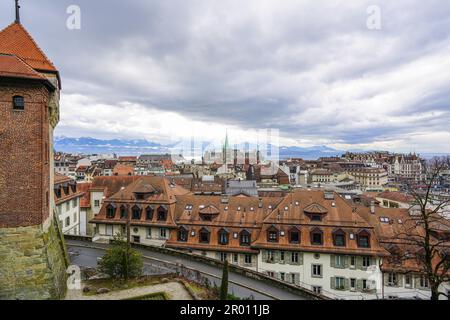 Paysage urbain de Lausanne, Suisse Banque D'Images