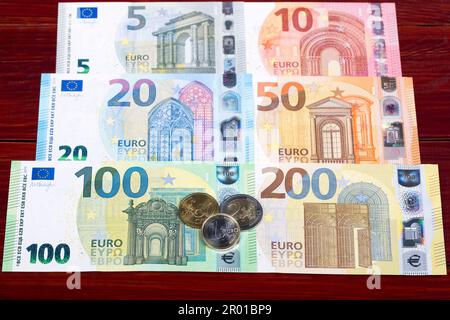 Monnaie européenne - Euro - pièces et billets Banque D'Images