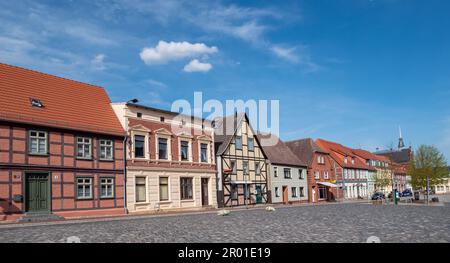 Panorama vieille ville de Roebel Mueritz allemagne Mecklenburg Lake District Banque D'Images