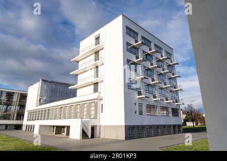 résidences pour étudiants, . bauhaus School, Dessau, République fédérale d'Allemagne. Banque D'Images
