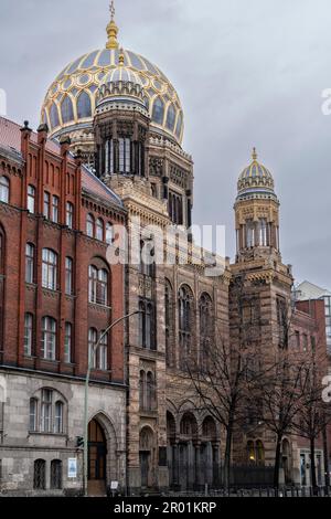 Neue Synagoge , Oranienburger Strae , Berlin, République fédérale d'Allemagne. Banque D'Images