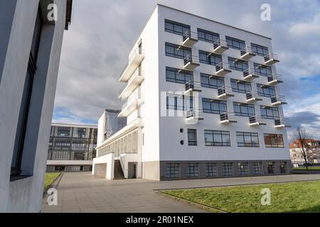résidences pour étudiants, . bauhaus School, Dessau, République fédérale d'Allemagne. Banque D'Images