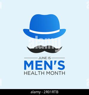 Le mois de la santé des hommes est observé chaque année en juin. Juin est le mois national de sensibilisation à la santé des hommes. Modèle vectoriel pour bannière, carte de vœux, poster wi Illustration de Vecteur