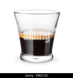Verre de café expresso isolé sur fond blanc Banque D'Images
