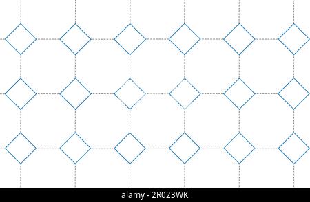 Fond formé de losanges reliés par des lignes droites pointillées sur fond blanc Illustration de Vecteur