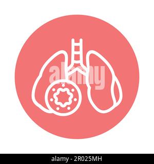 Icône de la ligne de couleur astma de la maladie pulmonaire. Elément vectoriel isolé. Pictogramme de contour pour la page Web, l'application mobile, la promotion Illustration de Vecteur