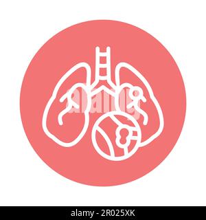 Icône de ligne de couleur d'embolie pulmonaire. Elément vectoriel isolé. Pictogramme de contour pour la page Web, l'application mobile, la promotion Illustration de Vecteur