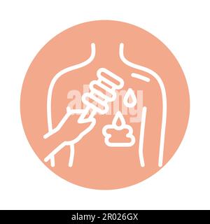 Icône de couleur de la ligne de massage au miel. Physiothérapie, acupuncture, réadaptation. Elément vectoriel isolé. Pictogramme de contour pour la page Web, l'application mobile, la promotion Illustration de Vecteur