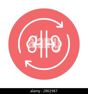 Icône de ligne de couleur de transplantation de reins.Elément vectoriel isolé.Pictogramme de contour pour la page Web, l'application mobile, la promotion Illustration de Vecteur