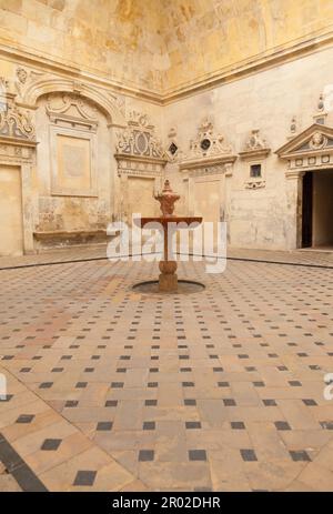 Détail d'une vieille fontaine à l'intérieur de la Cathédrale de Séville - Andalousie, Espagne Banque D'Images