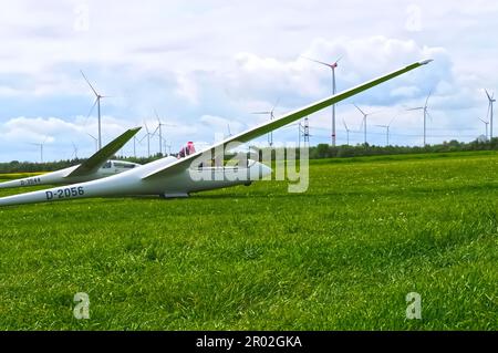 Planeurs dans le club de voile Aero Club Grevenboich Neuss en Allemagne Banque D'Images