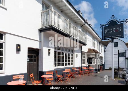 La maison publique George & Dragon, Market Square, Westerham, Kent, Angleterre, ROYAUME-UNI. Banque D'Images