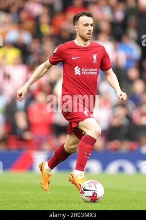 Diogo Jota de Liverpool en action pendant le match de la Premier League à Anfield, Liverpool. Date de la photo: Samedi 6 mai 2023. Banque D'Images