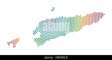 Carte en pointillés du Timor-Leste. Forme de style numérique du Timor-Leste. Icône technologique du pays avec points en dégradé. Illustration vectorielle charmante. Illustration de Vecteur