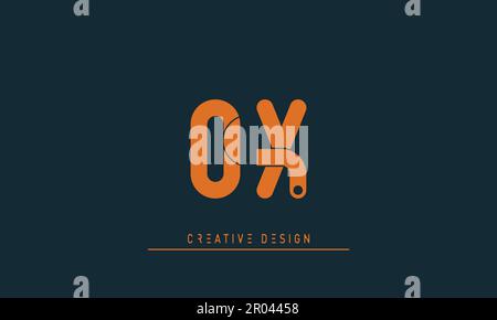 Lettres alphabet Modern Creative logo OX , XO Illustration de Vecteur