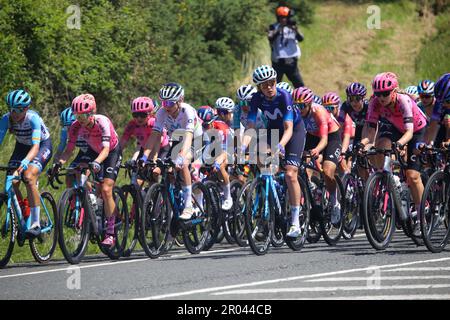 Tarrueza, Espagne, le 06th mai 2023: Le cycliste de l'équipe Movistar Annemiek Van Vleuten gardant un œil sur les premières places pendant la phase 6th de la LaVuelta féminine par Carrefour 2023 entre Castro-Urdiales et Laredo, sur 06 mai 2023, à Tarrueza, Espagne. Credit: Alberto Brevers / Alay Live News Banque D'Images