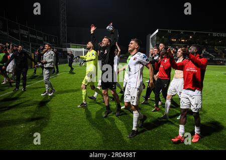 Roeselare, Belgique. 06th mai 2023. Les joueurs de Rwdm célèbrent après avoir remporté un match de football entre le Club NXT (Club Brugge U23) et le RWD Molenbeek, samedi 06 mai 2023 à Roeselare, le 9 (sur 10) des matchs de promotion de la 2022-2023 'Challenger Pro League' 1B deuxième division du championnat belge. PHOTO DE BELGA DAVID STOCKMAN crédit: Belga News Agency/Alay Live News Banque D'Images