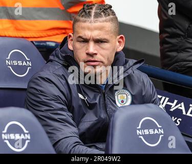 Kalvin Phillips n°4 de Manchester City sur le banc lors du match de la Premier League Manchester City contre Leeds United au Etihad Stadium, Manchester, Royaume-Uni, 6th mai 2023 (photo de Mark Cosgrove/News Images) Banque D'Images