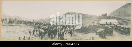 Célébration de la construction du col blanc et du chemin de fer du Yukon à Bennett, en Colombie-Britannique, en 6 juillet 1899 Banque D'Images