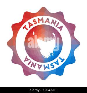 Logo Tasmanie en poly bas. Logo coloré de voyage dégradé de l'île dans un style géométrique. Illustration de Vecteur