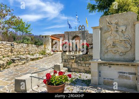 Monastère d'Agios Georgios (Saint George), Karydi, Apokoronas, Crète, Grèce Banque D'Images