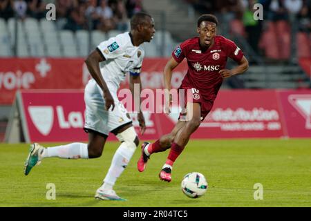 ©PHOTOPQR/LE DAUPHINE/Grégory YETCHMENIZA ; Annecy ; 06/05/2023 ; Gregory Yetchmeniza / LE DAUPHINE LIBERE / Photopqr ANNECY (HAUTE-SAVOIE) LE 6 MAI 2023 FOOTBALL / LIGUE 2 / FC ANNECY - DIJON sur notre photo : Kévin Farade Banque D'Images