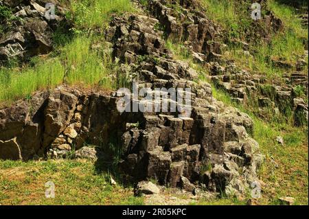 Andésite de roche volcanique - texture dans la nature Banque D'Images