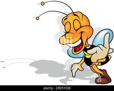 Rire des abeilles de la vue latérale Illustration de Vecteur