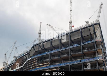 Londres. ROYAUME-UNI- 05.04.2023. Le « Landscraper » en construction dans la Croix du roi. Siège social de Google au Royaume-Uni. Banque D'Images