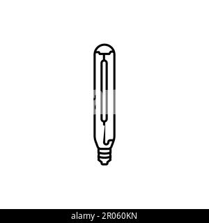 Icône de ligne noire de lampe T tubulaire. Pictogramme pour page Web, application mobile, Promo. Illustration de Vecteur