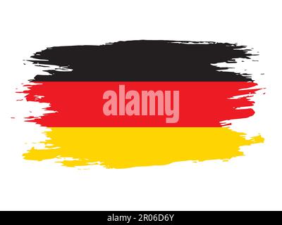 Drapeau de l'Allemagne peint avec une brosse. Illustration de Vecteur