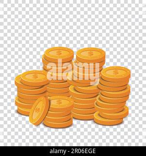 Motif vectoriel avec piles de pièces d'or Illustration de Vecteur
