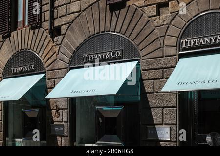 Magasin phare Tiffany & Co à via Tornabuoni Florence, Italie Banque D'Images