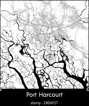 Carte de la ville Afrique Nigeria Port Harcourt illustration vectorielle Illustration de Vecteur