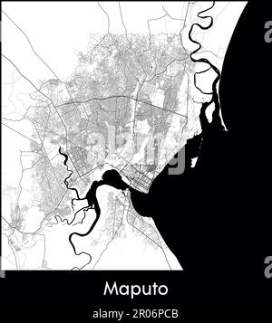 Carte de la ville Afrique Mozambique Maputo illustration vectorielle Illustration de Vecteur