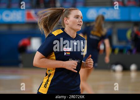 7th mai 2023 ; Ken Rosewall Arena, Sydney, Nouvelle-Galles du Sud, Australie : Suncorp Super Netball, New South Wales Swifts versus Sunshine Coast Lightning ; Stephanie Wood of the Lightning pendant l'échauffement Banque D'Images