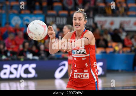 7th mai 2023 ; Ken Rosewall Arena, Sydney, Nouvelle-Galles du Sud, Australie : Suncorp Super Netball, New South Wales Swifts versus Sunshine Coast Lightning ; Teigan O'Shannassy of the NSW Swifts pendant l'échauffement Banque D'Images