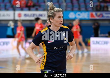 7th mai 2023 ; Ken Rosewall Arena, Sydney, Nouvelle-Galles du Sud, Australie : Suncorp Super Netball, New South Wales Swifts versus Sunshine Coast Lightning ; Karla Pretorius de la foudre pendant l'échauffement Banque D'Images