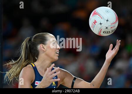 7th mai 2023 ; Ken Rosewall Arena, Sydney, Nouvelle-Galles du Sud, Australie : Suncorp Super Netball, New South Wales Swifts versus Sunshine Coast Lightning ; Cara Koenen of the Lightning saisit la balle Banque D'Images