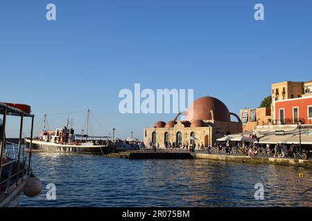 Vieux port, Chania, Crète Banque D'Images