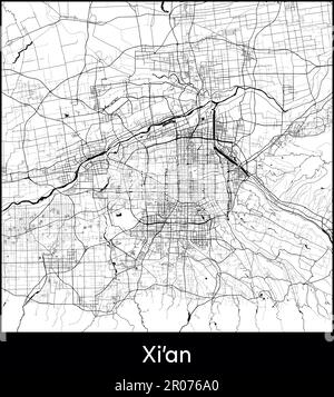 Carte de la ville Asie Chine Xi une illustration vectorielle Illustration de Vecteur
