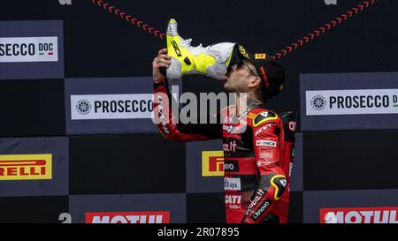 Barcellona, Espagne. 07th mai 2023. Circuit de Barcelone-Catalunya, Barcellona, Espagne, 07 mai 2023, N°1 Alvaro Bautista ESP Ducati Panigale V4R ARUBA.IT Racing -Ducati pendant Prosecco DOC Catalunya Round FIM Superbike World Championship 2023 - Race2 - World Superbike - SBK Credit: Live Media Publishing Group/Alay Live News Banque D'Images