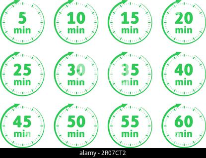 Ensemble de minuteries simples. Ensemble de neuf éléments. Illustration de Vecteur