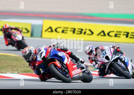 7th mai 2023: Circuit de Barcelone, Catalunya, Barcelone, Espagne: FIM World Superbike Championship Barcelona 2023: Course 2, Iker lecuona, Team HRC, Rider Honda CBR1000 RR-R. Banque D'Images