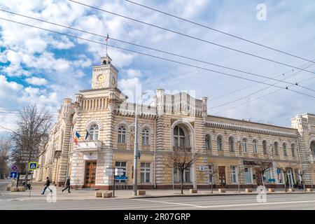 Chisinau, Moldova - 8 mars 2023: Hôtel de ville de Chisinau. Banque D'Images