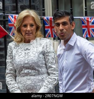 Londres, Angleterre, Royaume-Uni. 7th mai 2023. Le Premier ministre britannique RISHI SUNAK et sa femme Akshata Murthy organisent un grand déjeuner sur Downing Street, où se trouvent les clients de l'US First Lady JiILL BIDEN. (Credit image: © Tayfun Salci/ZUMA Press Wire) USAGE ÉDITORIAL SEULEMENT! Non destiné À un usage commercial ! Crédit : ZUMA Press, Inc./Alay Live News Banque D'Images